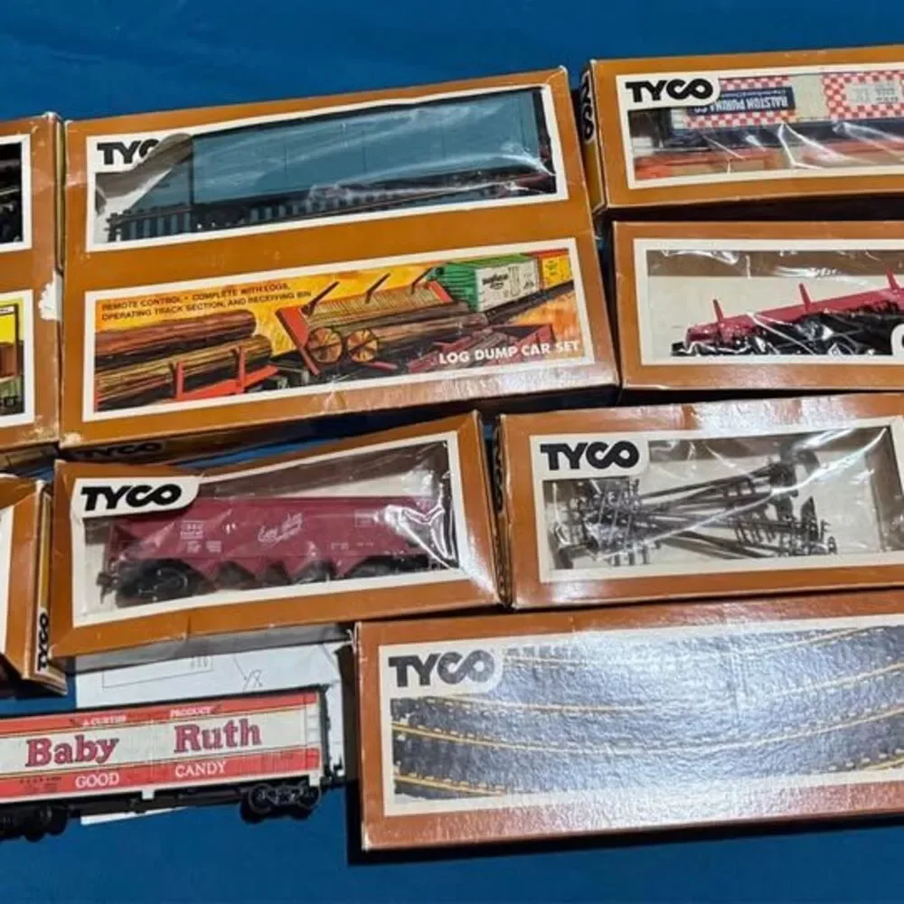 Vintage Tyco HO Scale Model Train and Train Accessories Lot.